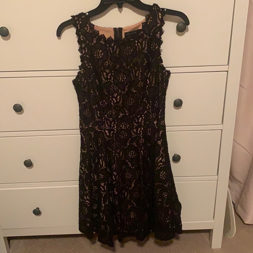 Black lace cocktail dress